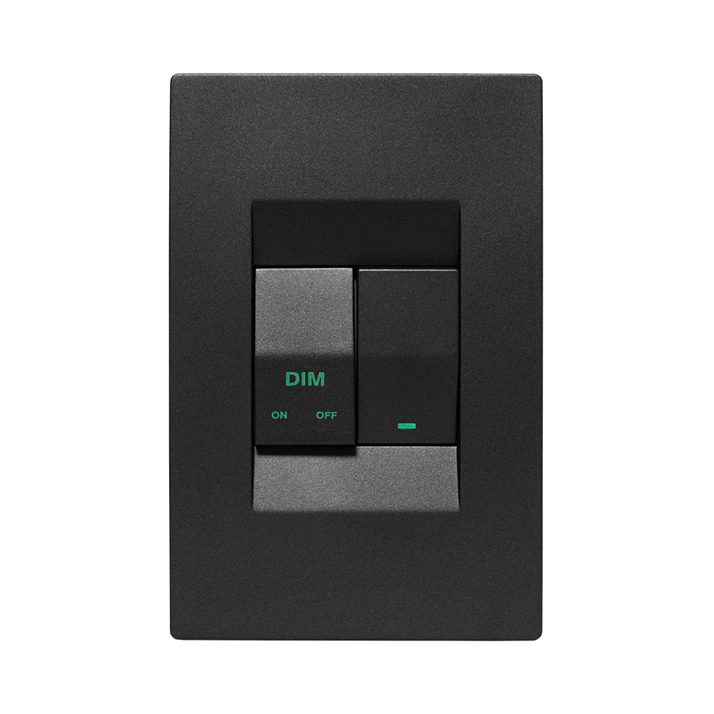 Crabtree Topaz 2 Lever with Dimmer Switch 2 x 4 - Graphite