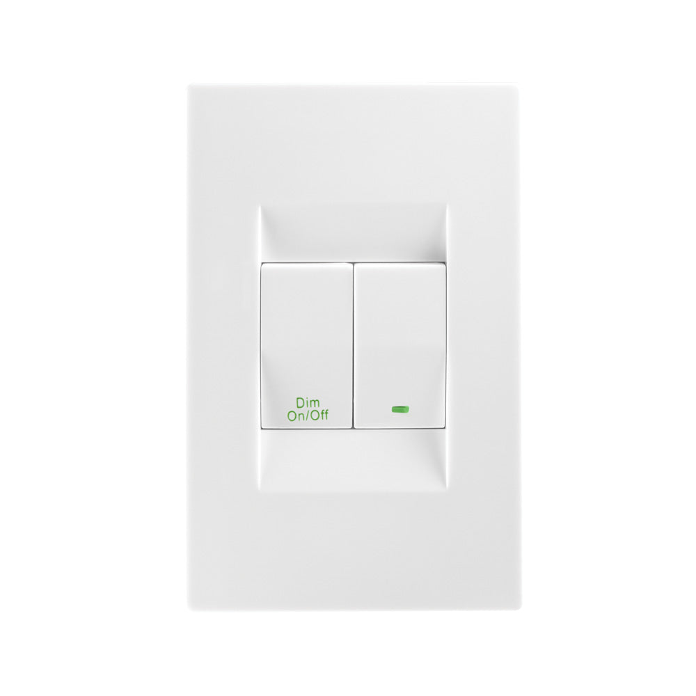 Crabtree Topaz 2 Lever with Dimmer Switch 2 x 4 - White