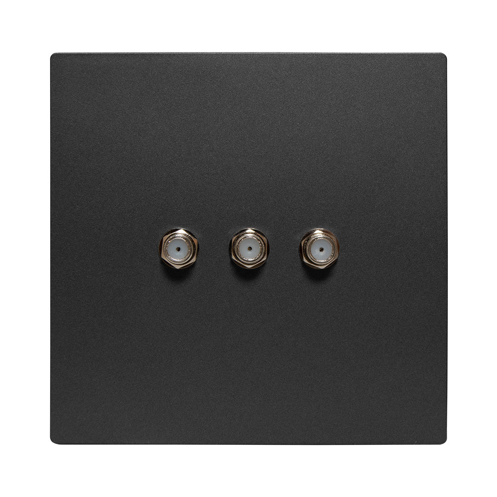 Crabtree Topaz Triple Satellite Socket 4 x 4 - Graphite