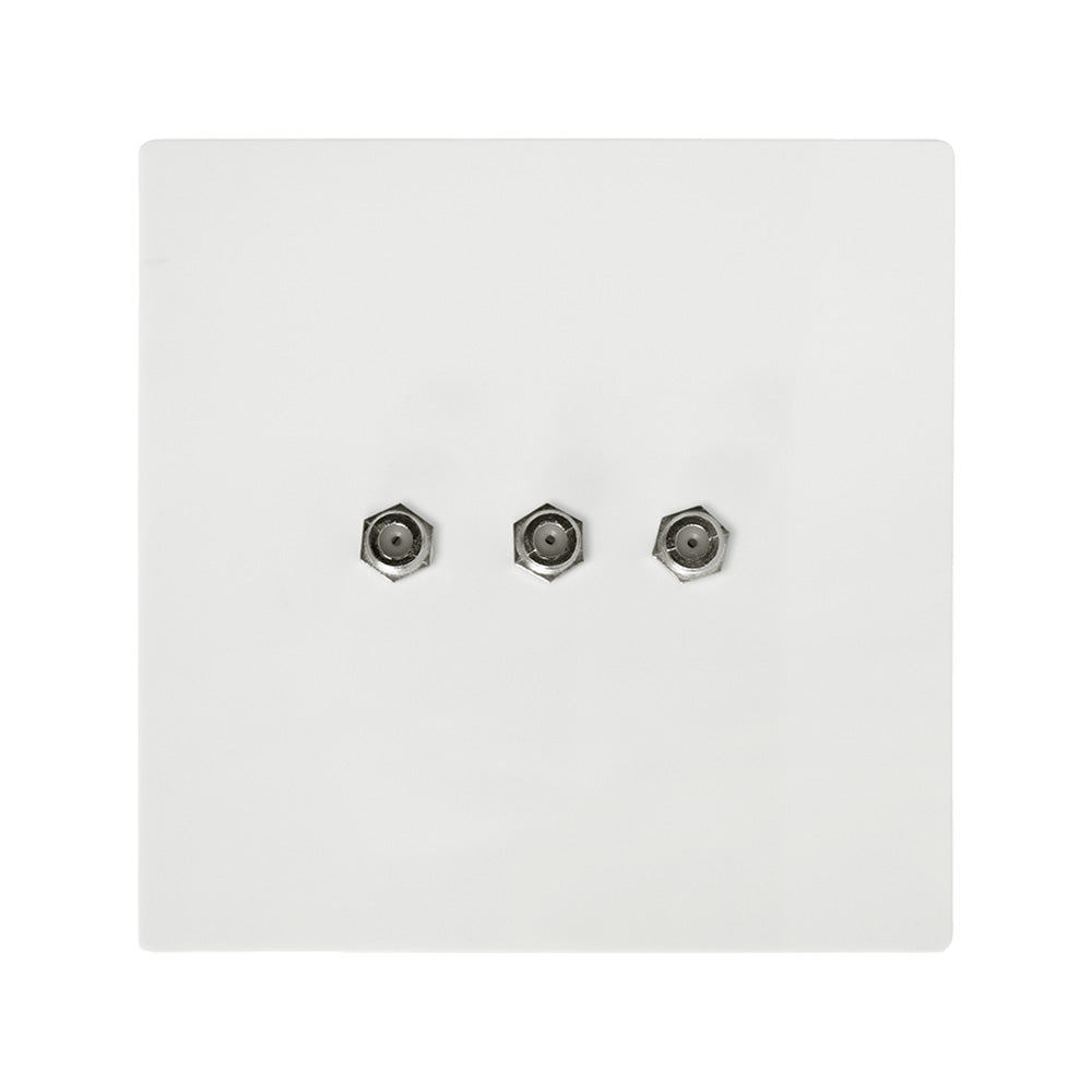 Crabtree Topaz Triple Satellite Socket 4 x 4 - White