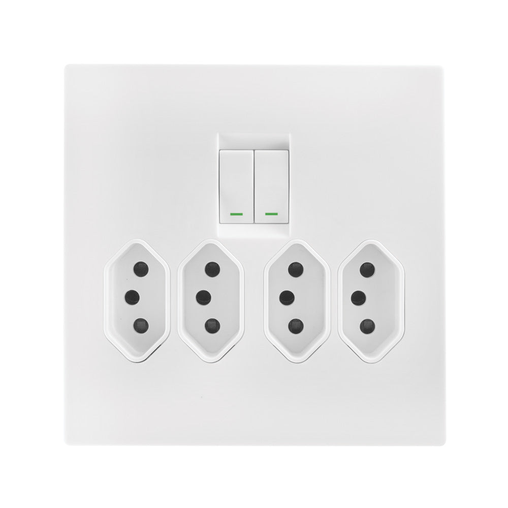 Crabtree Topaz Slimline Compact Socket 4 x 4 - White