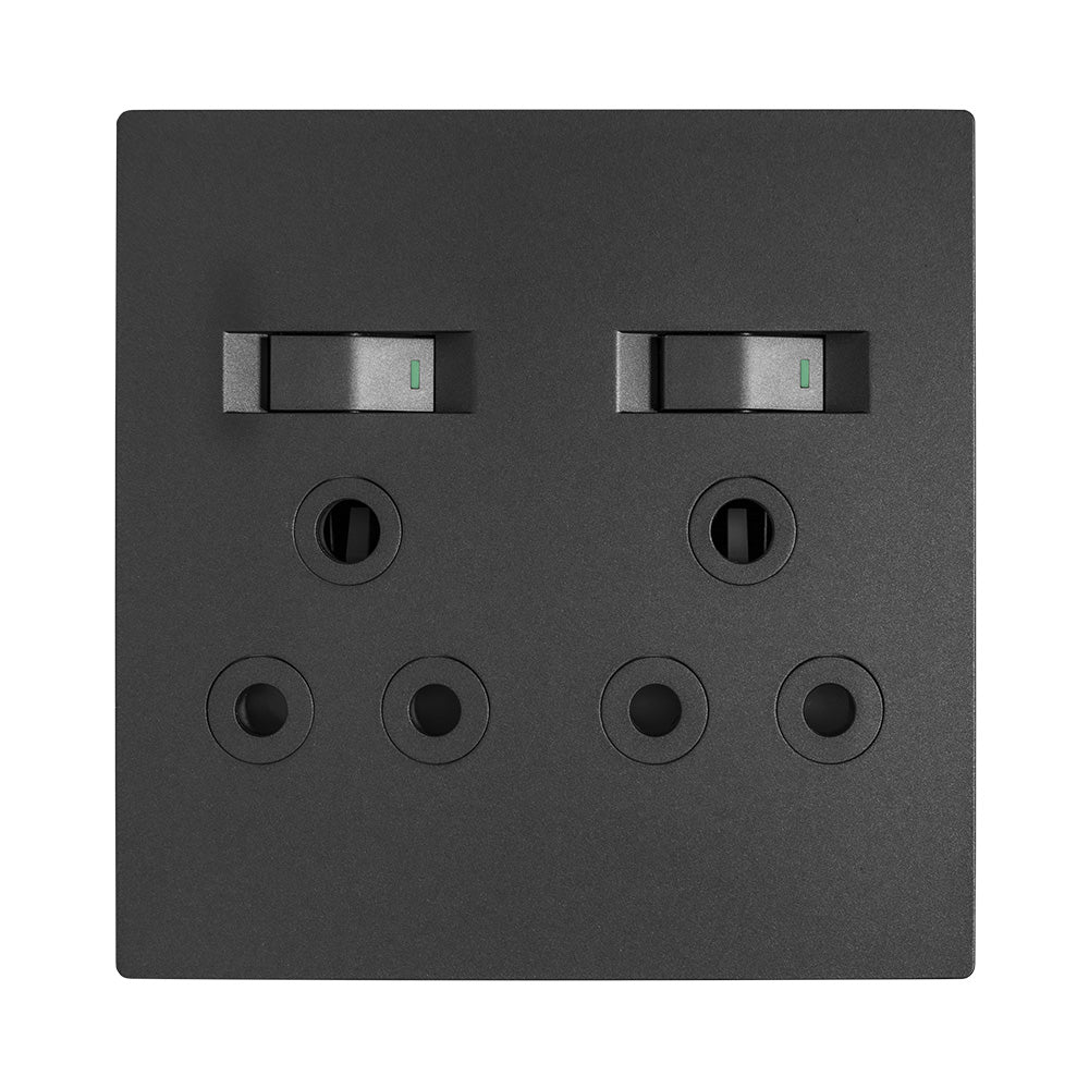 Crabtree Topaz Double RSA Socket 4 x 4 - Graphite