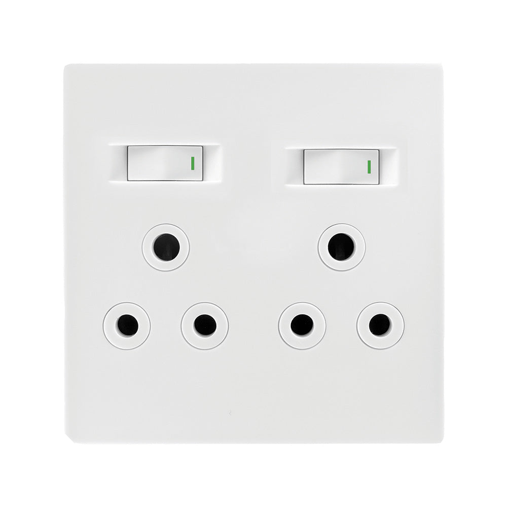 Crabtree Topaz Double RSA Socket 4 x 4 - White