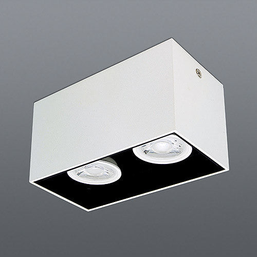 Spazio Lone Rectangular Downlight - White/black insert