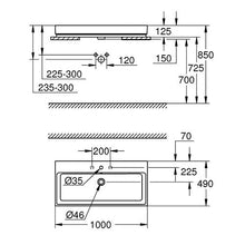 Load image into Gallery viewer, GROHE Cube Ceramic Rectangular Counter Top Vanity Basin
