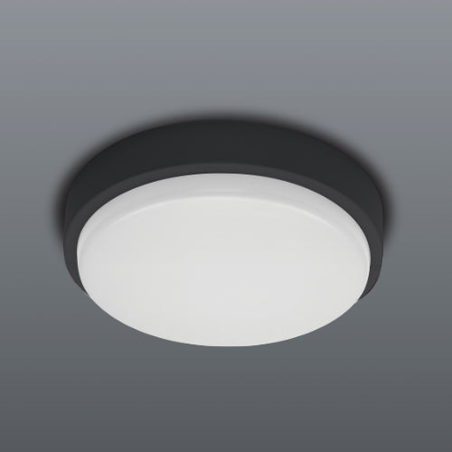 Spazio Flo Large sized Round 10W 1120lm Daylight Wall Light - Black