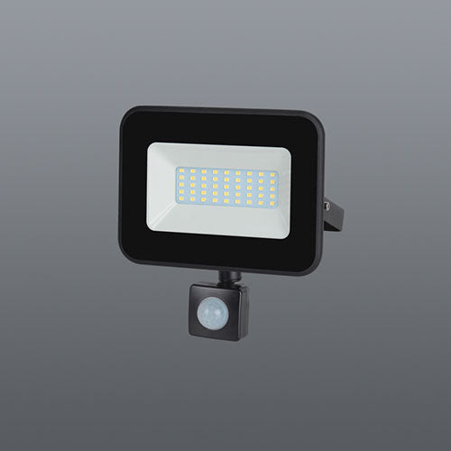 Spazio LED Polycarbonate 30W 3320lm Daylight Floodlight with Sensor - Black