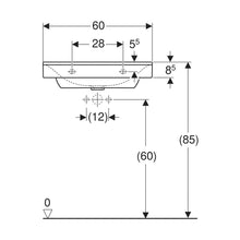 Load image into Gallery viewer, Geberit Xeno² Wall-Hung Basin with Central Tap Hole 600mm
