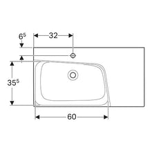 Load image into Gallery viewer, Geberit Xeno² Wall-Hung Basin with Tap Hole and Shelf Surface 900mm
