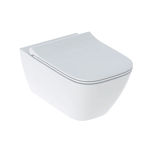 Geberit Smyle Square Rimless Wall-Hung Toilet + Soft-Close Seat - White