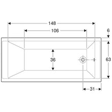 Load image into Gallery viewer, Geberit Supero Rectangular Built-In Bathtub 210L
