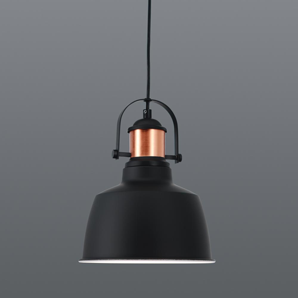 Spazio Nordic 60W Pendant - Black and Copper