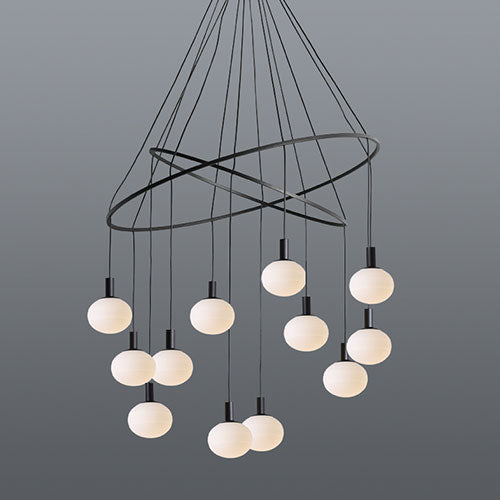 Spazio Cosmo 12 Light Chandelier - Black