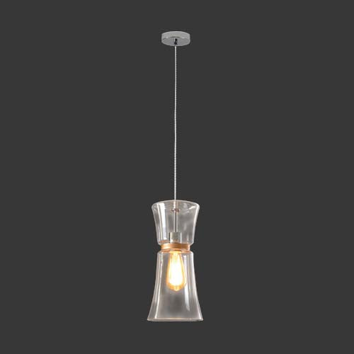 K. Light Copper Lined Glass Pendant - Clear