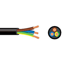 Load image into Gallery viewer, Cabtyre Cable 2.5mm x 3 Core Black - 5m to 100m
