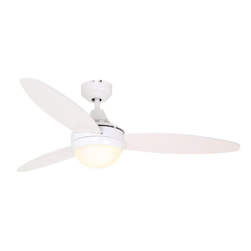 Eurolux Swirl 3 Blade Ceiling Fan with Light 1200mm - White