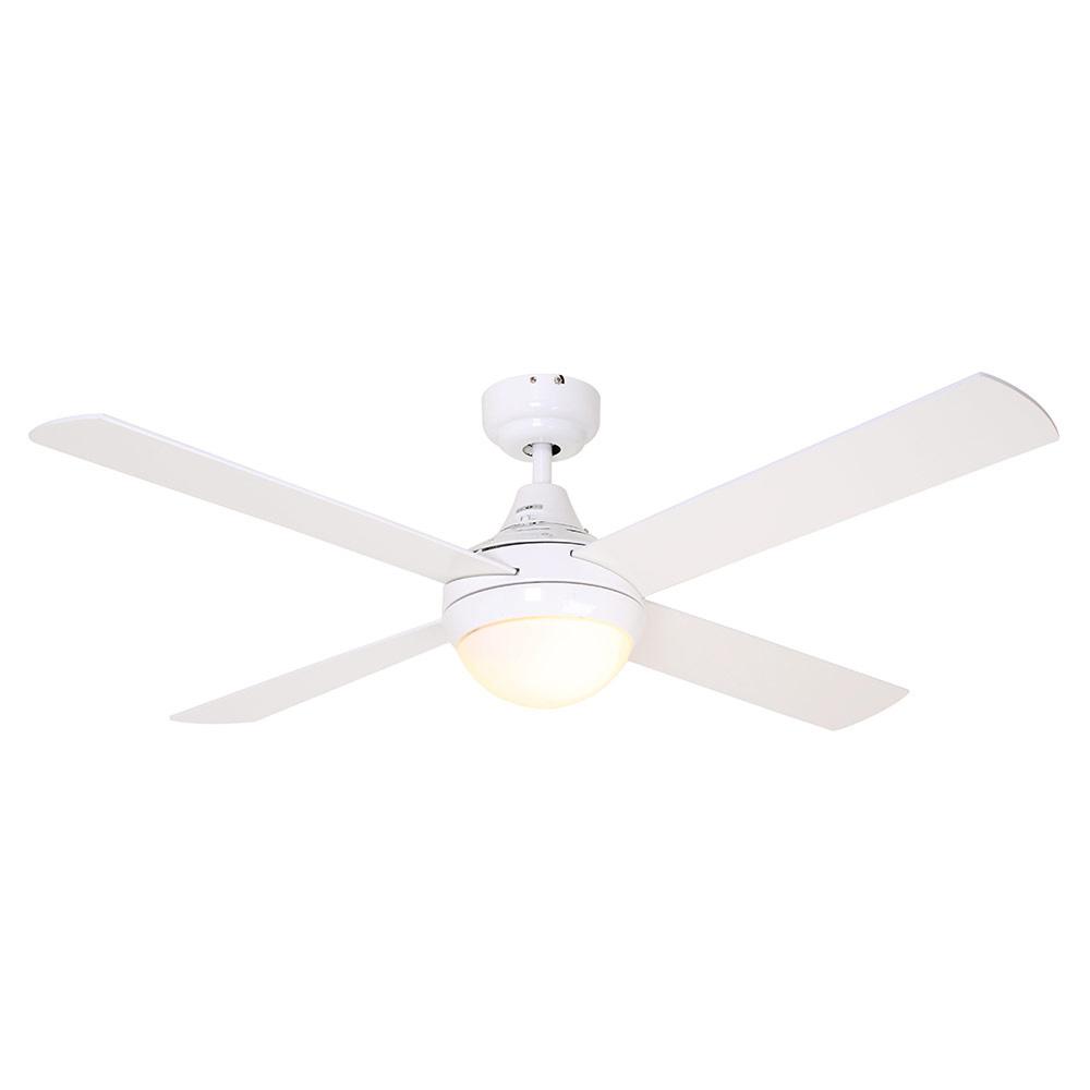 Eurolux Twister 4 Blade Ceiling Fan with Light 1200mm - White