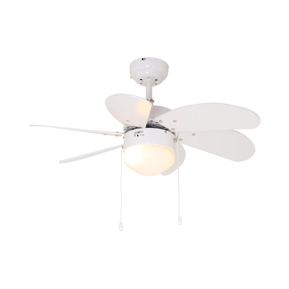 Eurolux Turbo Swirl 6 Blade Ceiling Fan with Light 760mm - White