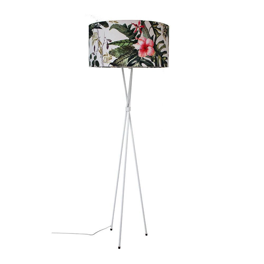 Tripod Floor Lamp with Drum Shade - Sandpaper White