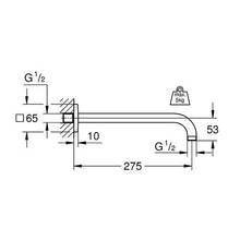 Load image into Gallery viewer, GROHE Rainshower® Square Shower Arm
