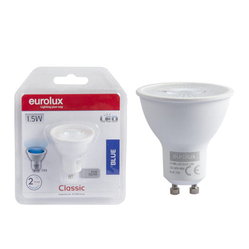 Eurolux LED Coloured Bulb GU10 1.5W 8lm Blue