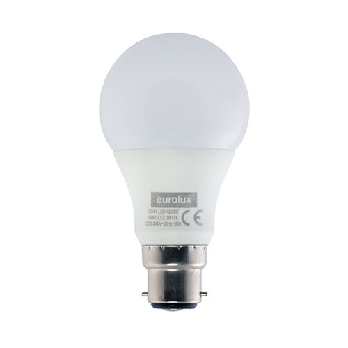 Eurolux LED Opal Globe B22 6W 500lm Warm White