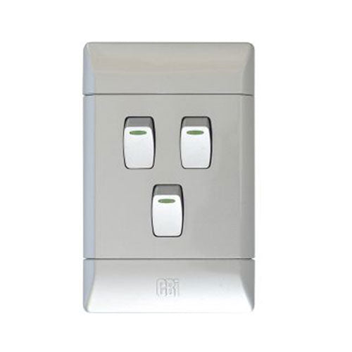 CBi PVC 3 Lever Light Switch 2 x 4