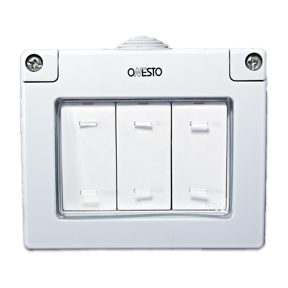 Onesto Matrix 3 Lever 1 Way Switch Enclosure IP55