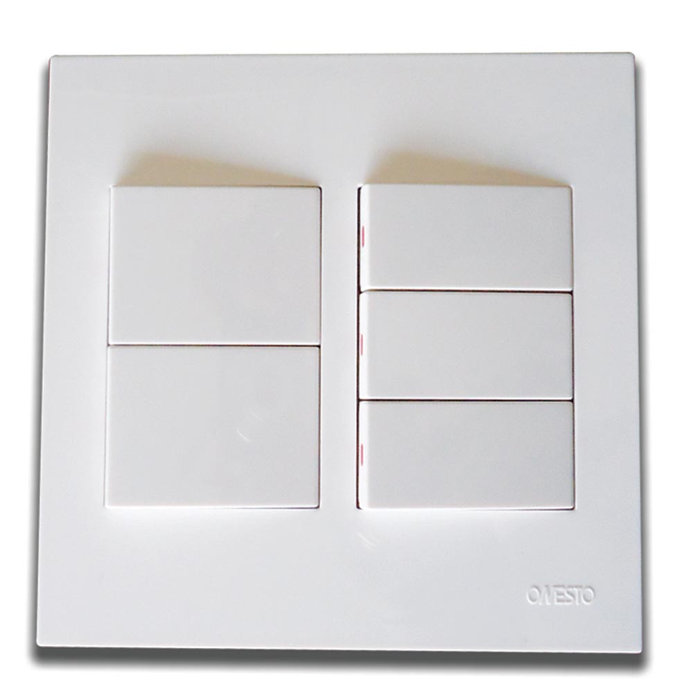 Onesto Matrix Light Switch 5 Lever 1 Way 4 x 4