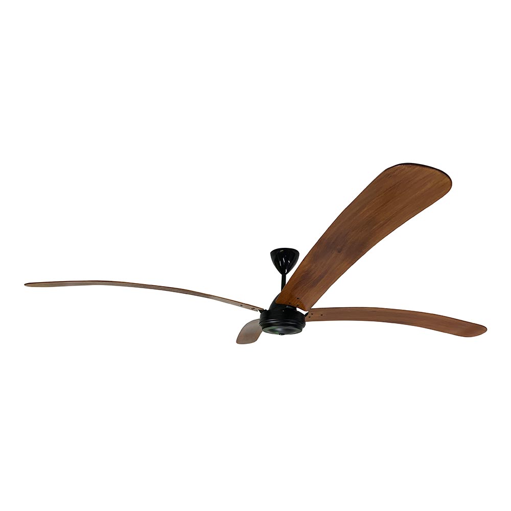 Solent High Breeze 4 Blade Ceiling Fan 2000mm - Bent Light Teak