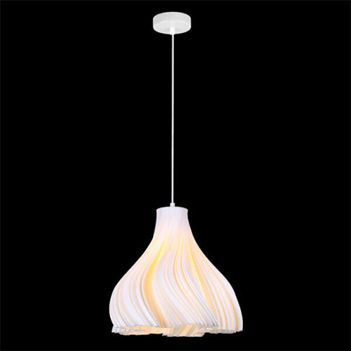 K. Light 3D Printed Marigold Recycled LED Pendant - White