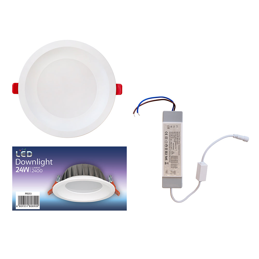 Eurolux LED Dimmable Downlight 24W 5000K CCT 2400lm - Ivory White