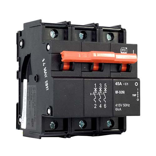 CBi Dual Mount High Rating Circuit Breaker C1 3 Pole 6kA - QF-3(26)