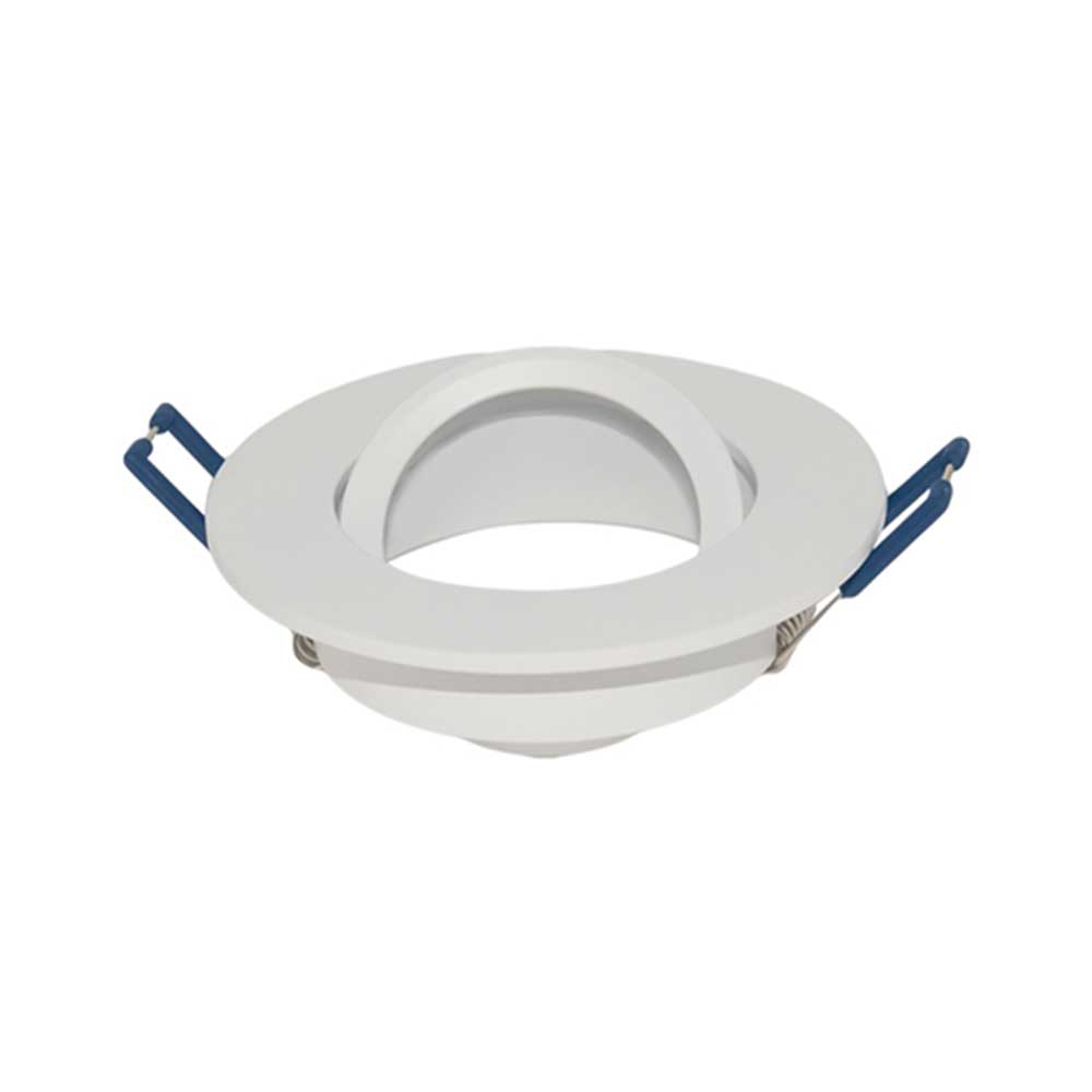 PioLED W7717 Tiltable Flat Top Downlight Fixture - White