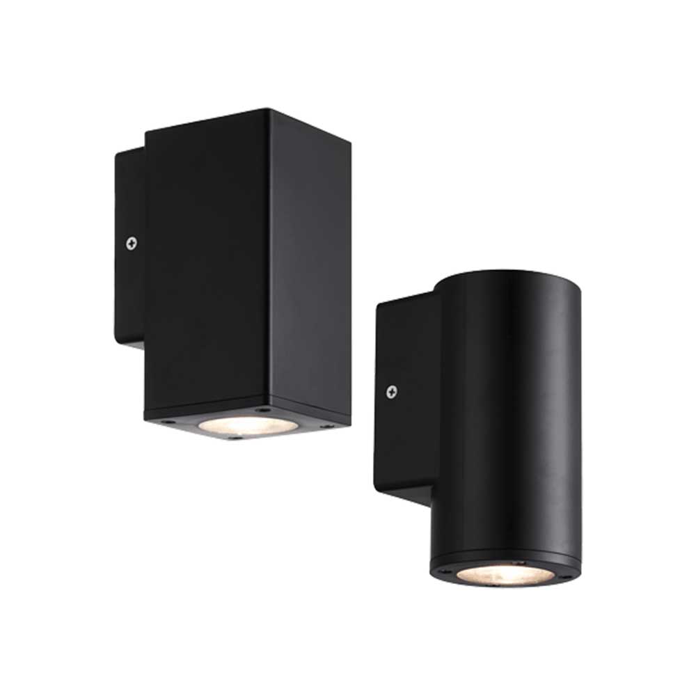 PioLED Sylo UP&DOWN Square Wall Fixture GU10 - Matt Black