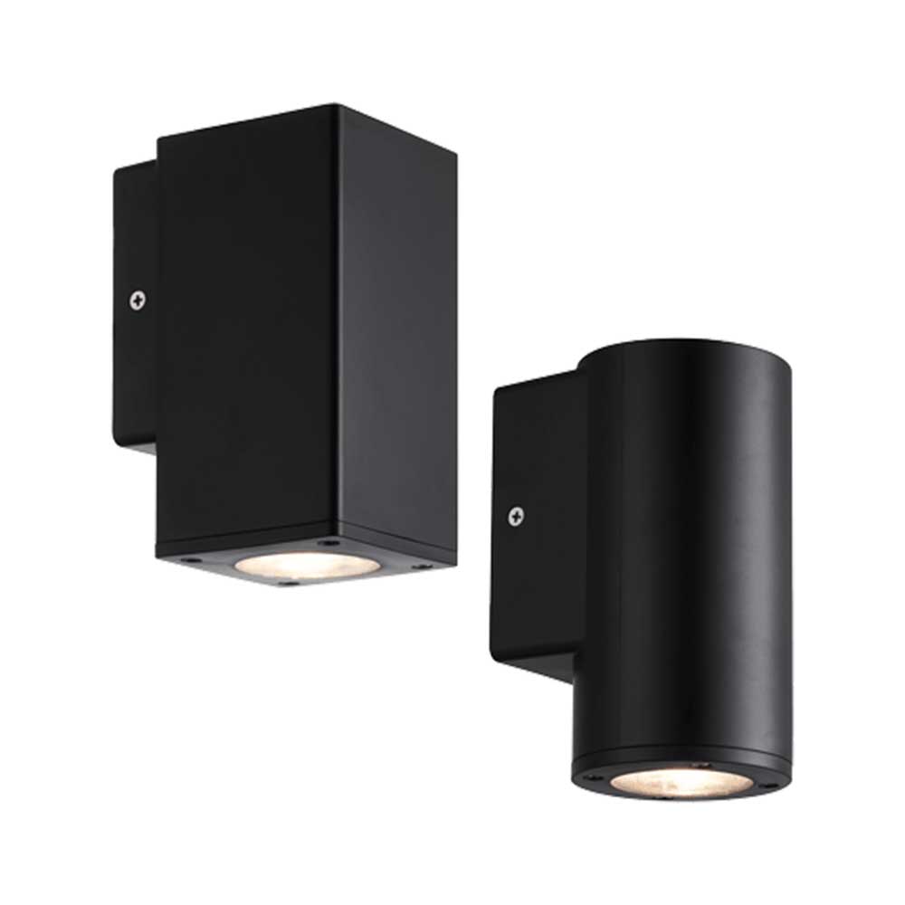 PioLED Sylo DOWN Square Wall Fixture GU10 - Matt Black