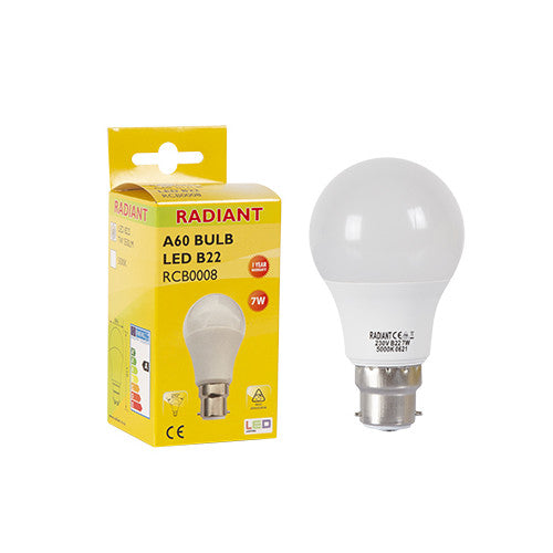 LED Bulb A60 B22 7W 5000K Frosted