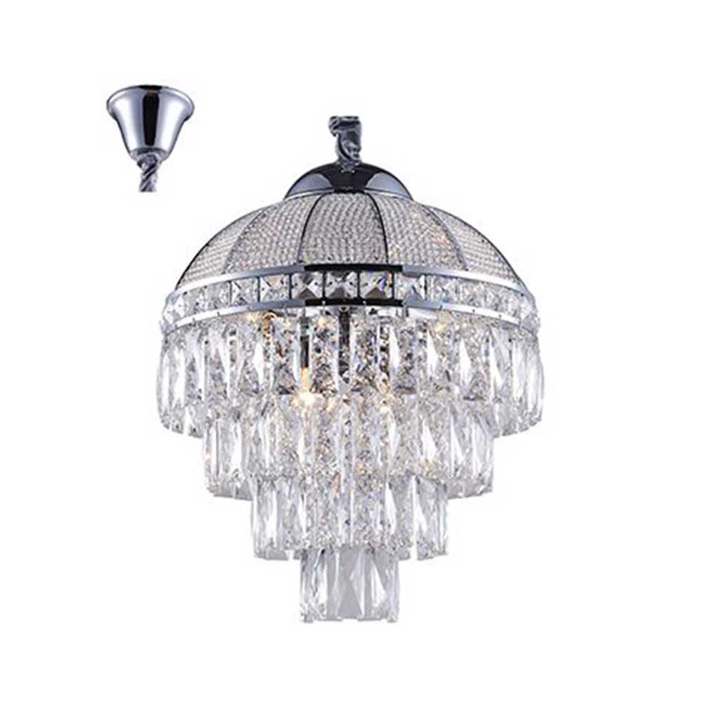 Crystal Tiered 4 Light Pendant - Crystal