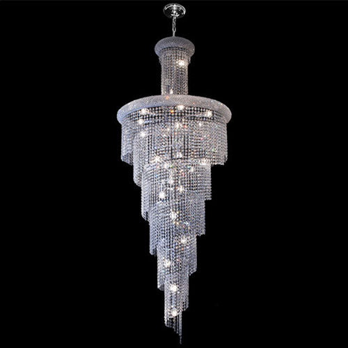 K. Light Spiral Drop Crystal Chandelier