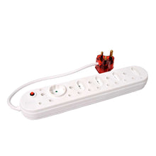 Load image into Gallery viewer, Selectrix Unswitched High Surge 8-Way Multiplug 5 RSA 4 Slimline 1 Schuko - White
