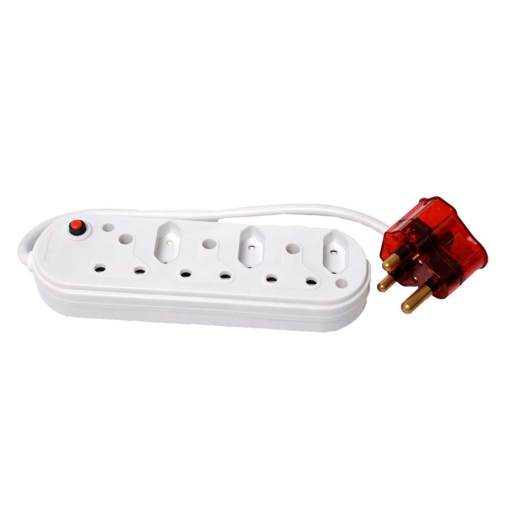 Selectrix Unswitched High Surge 6-Way Multiplug 3 RSA 3 Slimline - White