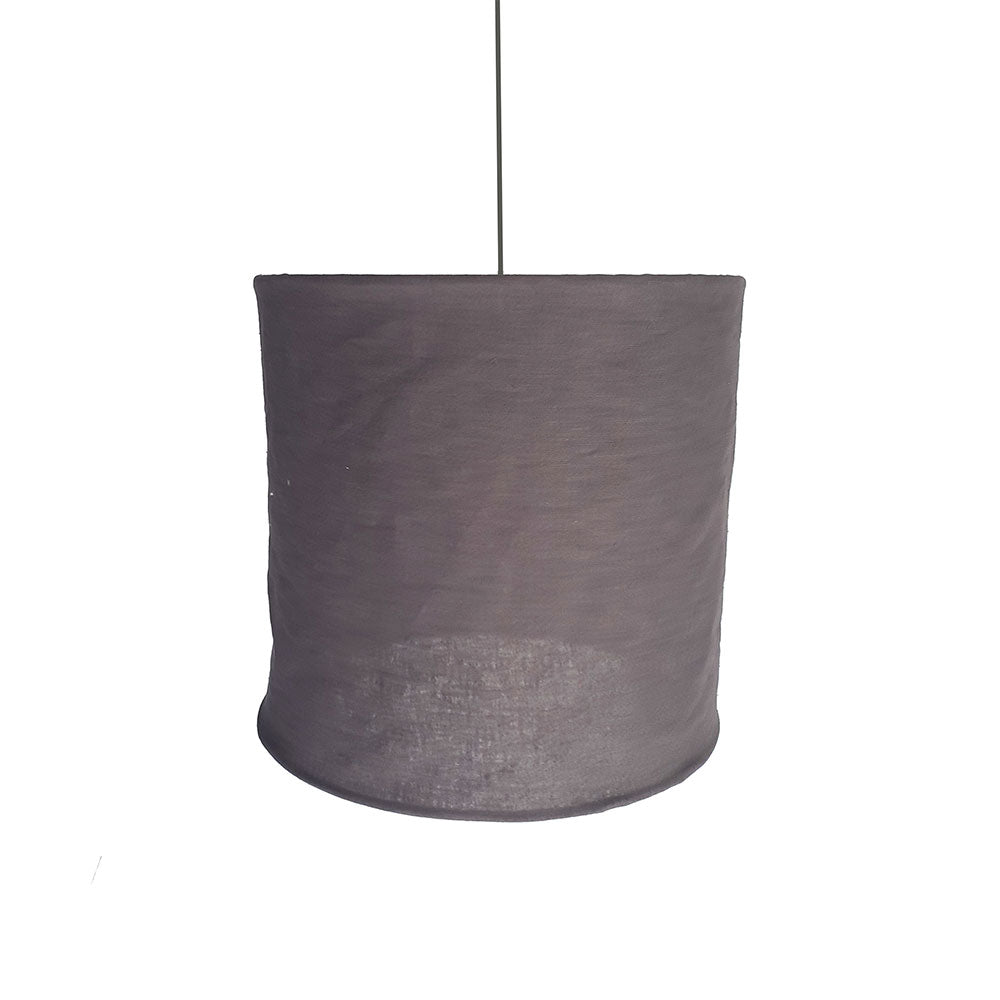 Collapsible Cylinder Linen Pendant - Rosey Brown