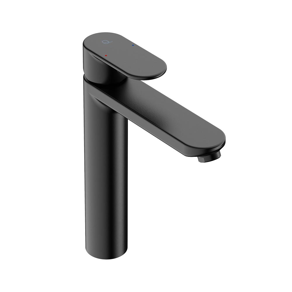 LIQUIDRed Solace High Rise Basin Mixer Tap- Matt Black