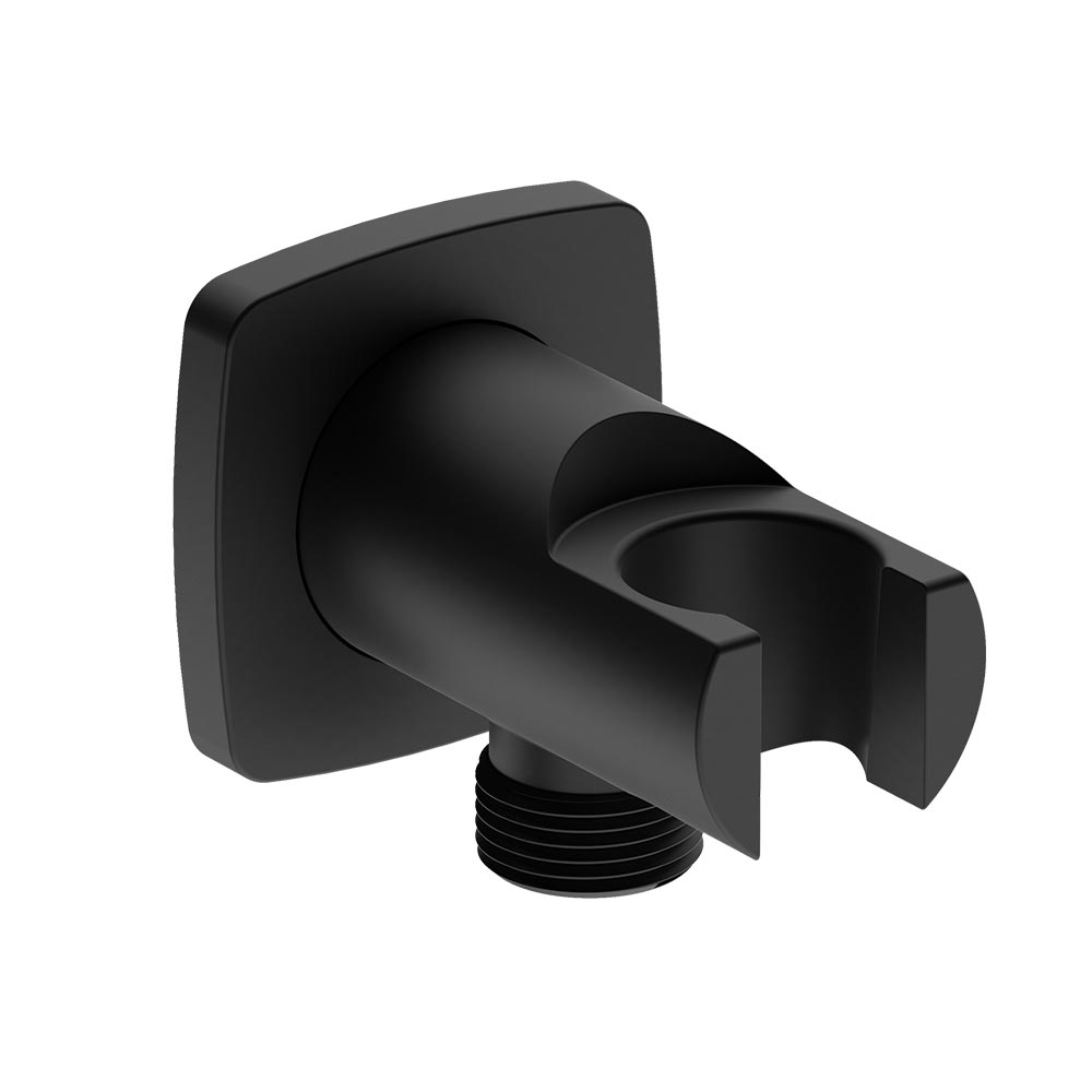 LIQUIDRed Valour Round Wall Outlet Elbow with Bracket - Matt Black