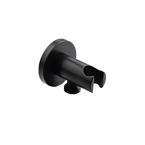 GIO Round Wall Outlet Elbow with Bracket - Matt Black