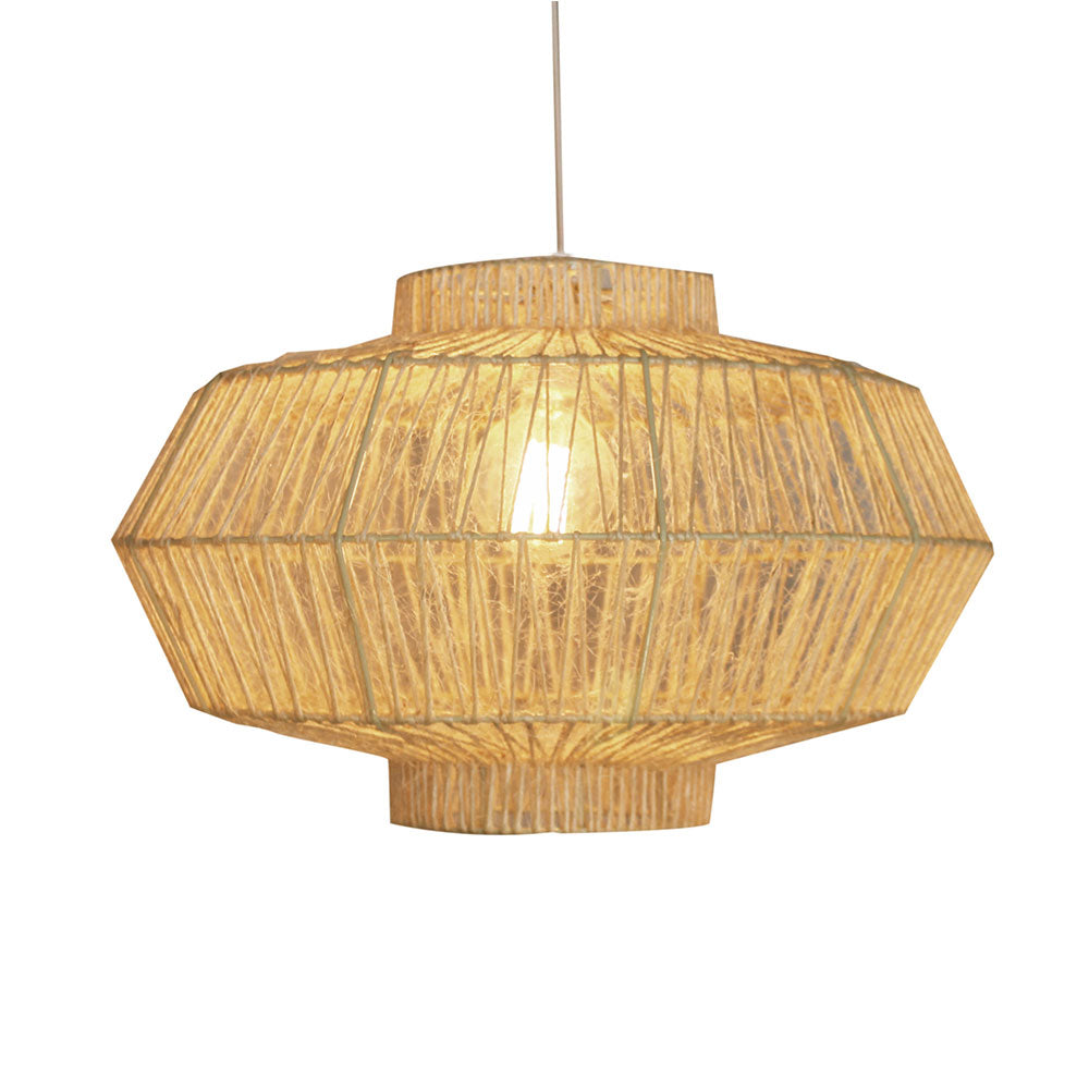 Lantern Sisal Twined Pendant - Natural