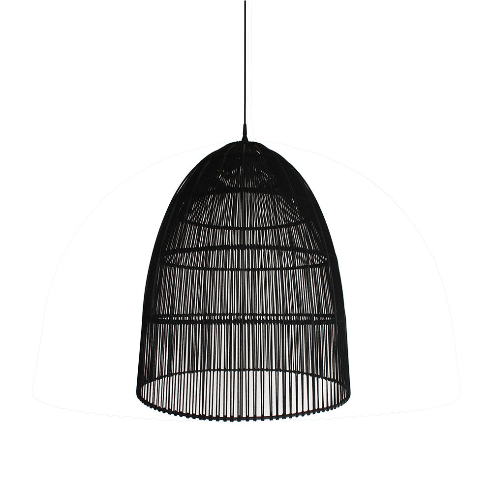 Elongated Roped Dome Pendant - Black