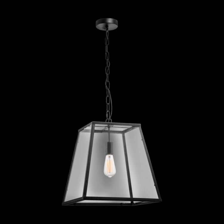 K. Light Rustic Large Lantern Pendant - Black