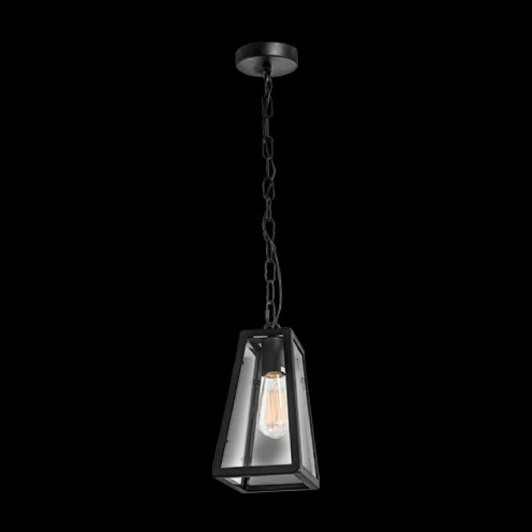 K. Light Rustic Lantern Small Pendant - Black