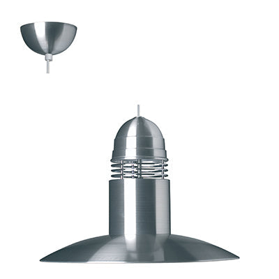 Bell Shaped 60W Metal Pendent - Satin Chrome